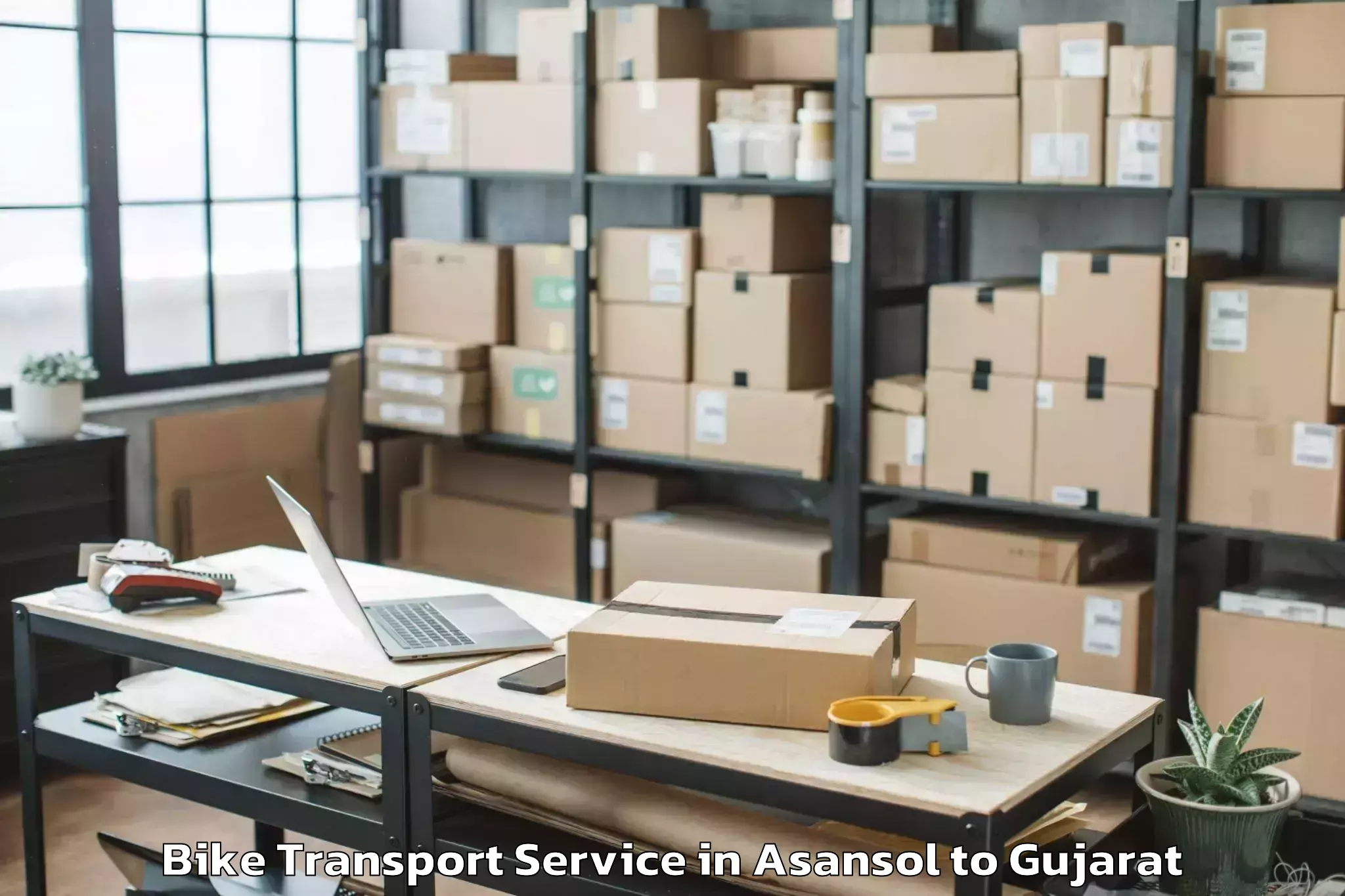 Book Your Asansol to Vadodara Airport Bdq Bike Transport Today